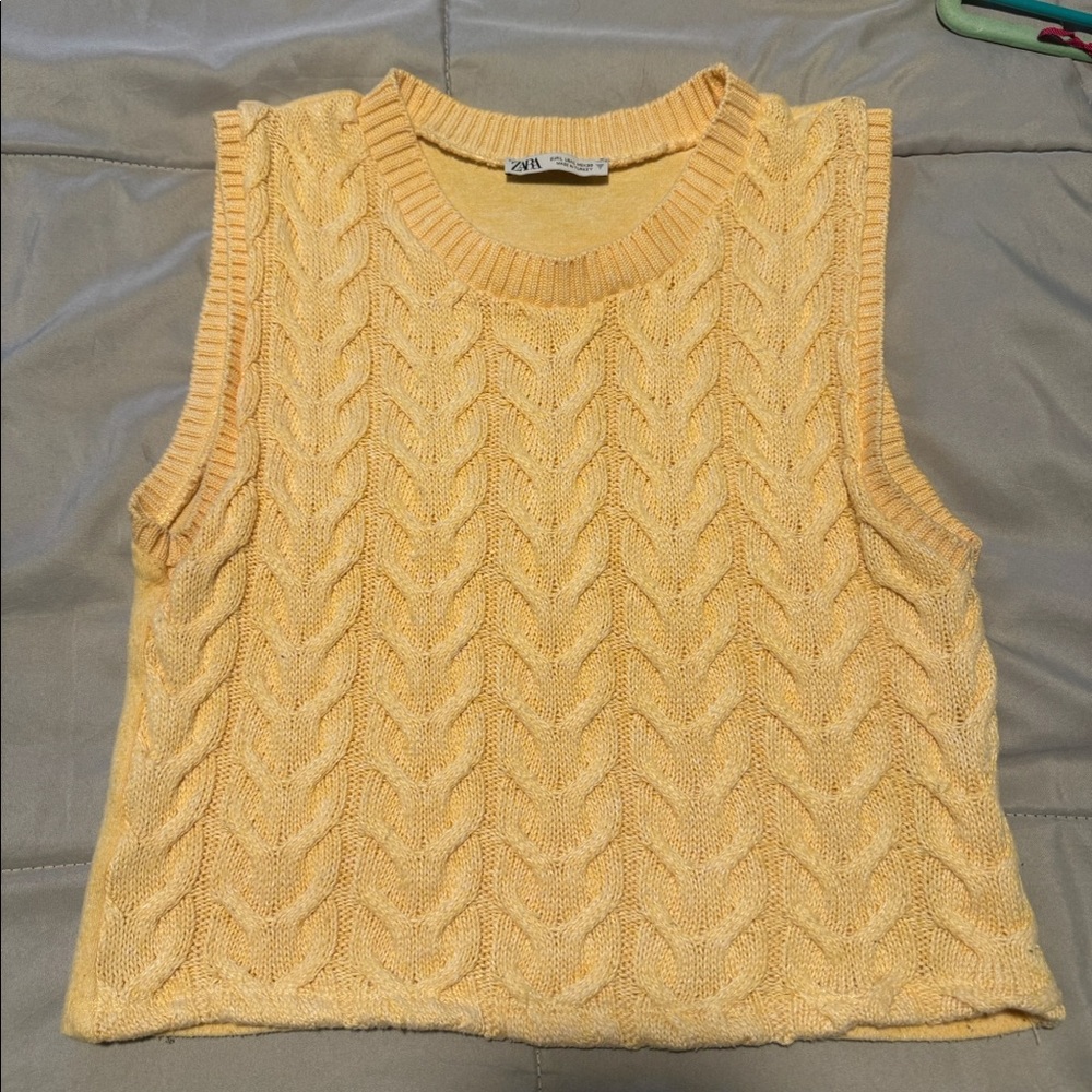 Zara Butter Yellow Sweater Tank